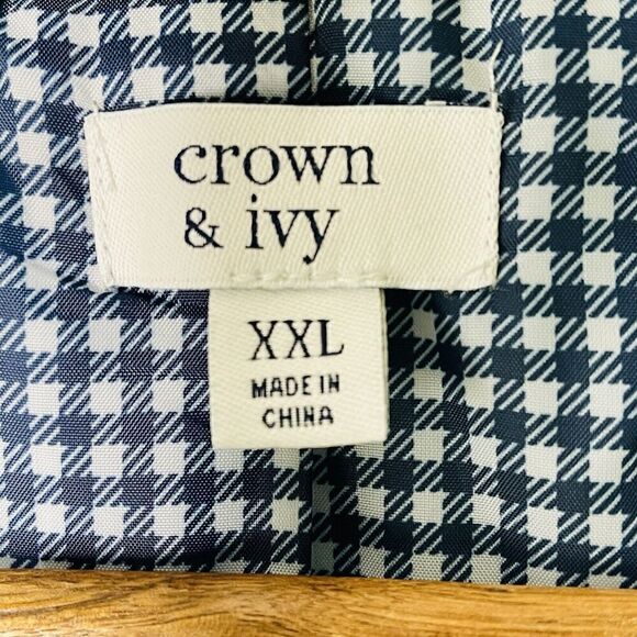 Crown & Ivy women’s XXL green brown detail quilted lined puffer vest new - Picture 4 of 6